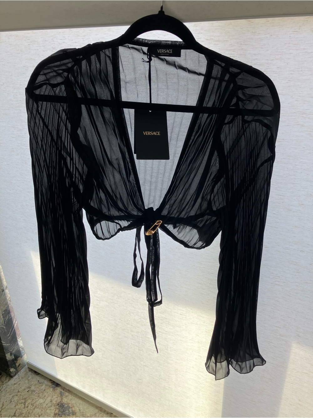 Versace Black Sheer Cover Top